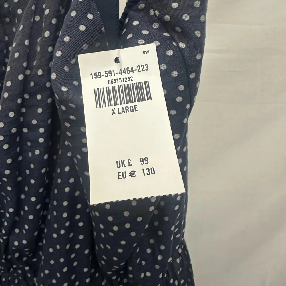 Abercrombie And Fitch Low Back Tiered Maxi Dress Size XL Polka Dot Sleeveless